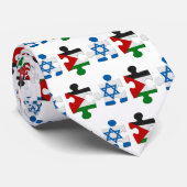 Puzzle über die Flagge Israels und Palästinas Krawatte (Gerollt)