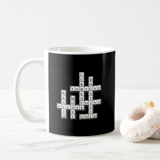 Puzzle über Reichtum Kaffeetasse (Mit Donut)