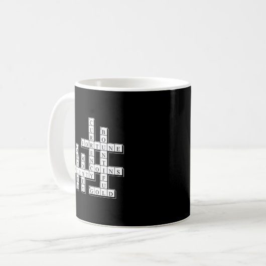 Puzzle über Reichtum Kaffeetasse (Vorderseite Links)
