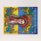 Puzzle Ukraine ukrainische Flagge, ukrainische Kun (Horizontal)