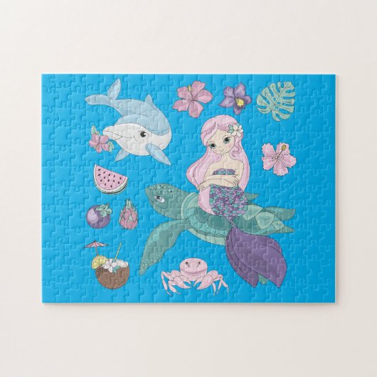 Puzzle "unter dem Meer" für Mädchen. (Horizontal)