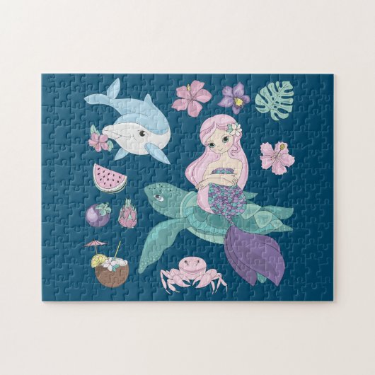 Puzzle "unter dem Meer" für Mädchen. (Horizontal)