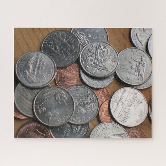 Puzzle - US-Münzen auf dem Tisch (Horizontal)