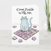 Puzzle valentine Jigsaw Cat Puzzlers Karte (Vorderseite)