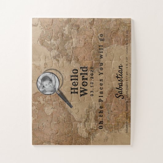 Puzzle Vintag Map Foto (Vertikal)