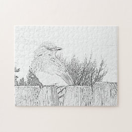Puzzle - Vogel auf Zaun bis Farbe