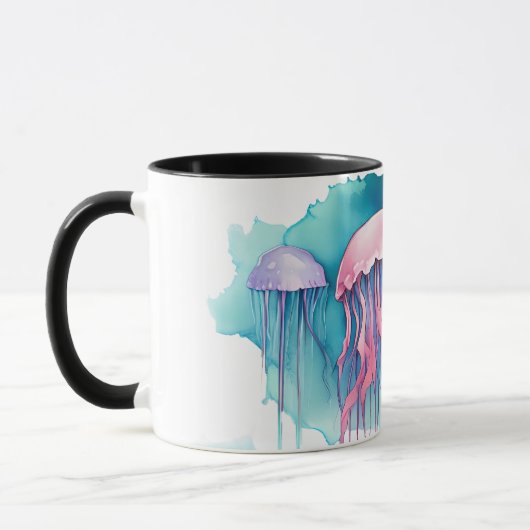 Puzzle - Wasserfarbenserie: Qualle Blüte Tasse (Links)