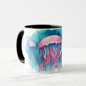 Puzzle - Wasserfarbenserie: Qualle Blüte Tasse (Vorderseite Links)