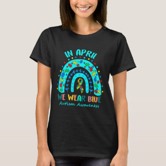 Puzzle We Blue Wear April Autism Rainbow Month Awa T-Shirt