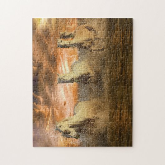 Puzzle-Weiße Pferde Puzzle (Vertikal)