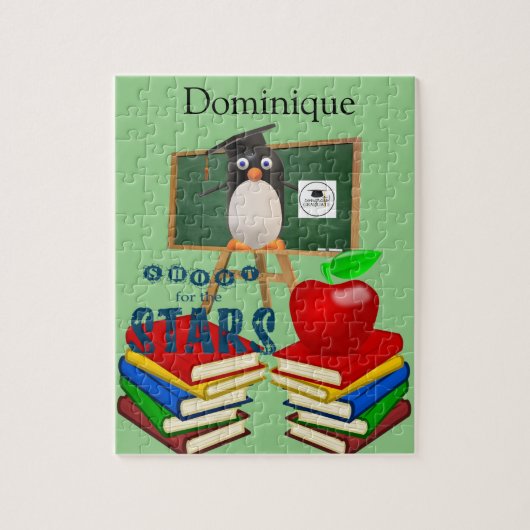 Puzzle White and Black Pinguin School Student (Vertikal)