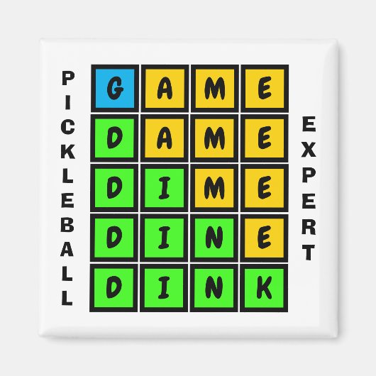 Puzzle WORD GAME DINK Pickleball Magnet (Vorne)