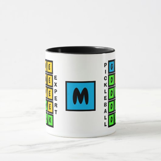 Puzzle WORD GAME DINK Pickleball MONOGRAM Tasse (Zentrum)