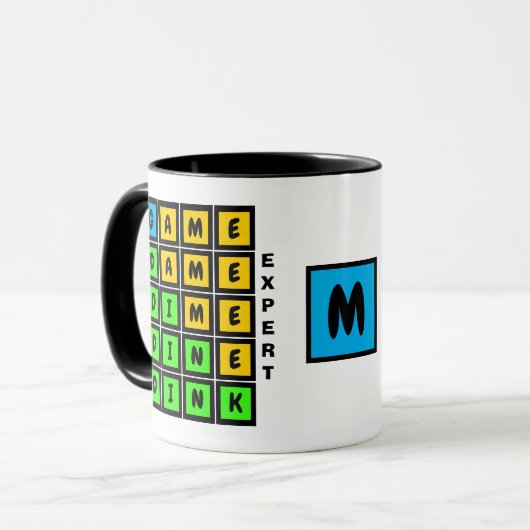 Puzzle WORD GAME DINK Pickleball MONOGRAM Tasse (Vorderseite Links)