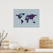 Puzzle World Map Decor Poster (Küche)