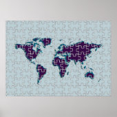 Puzzle World Map Decor Poster (Vorne)