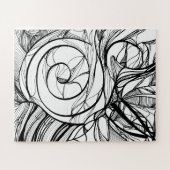 PUZZLE you can color, black & white hand-drawn art (Horizontal)