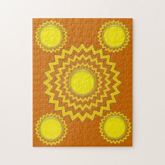 Puzzle - Zickzackzirkel mit gelben Globeln (Vertikal)