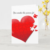 Puzzlekarte des Liebeherzens Karte (Gelbe Blume)