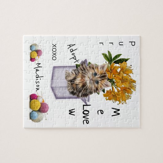 Puzzles Adoptierte ein Kätzchengarn (Horizontal)