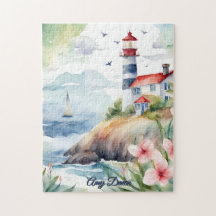 PUZZLES: ADULT Lighthouse Watercolor Jigsaw Puzzle