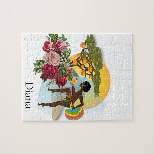 Puzzles African Women Orange Tree Floral (Horizontal)
