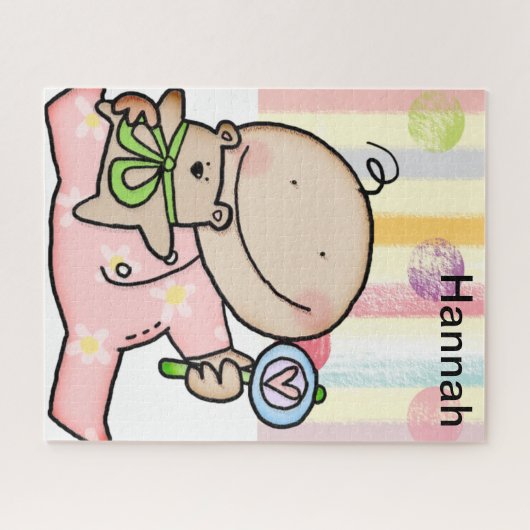 Puzzles Baby Girl Pastellstreifen (Horizontal)