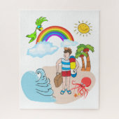 Puzzles Beach Fun Bum Rainbow Octopus (Vertikal)