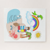 Puzzles Beach Fun Bum Rainbow Octopus (Horizontal)