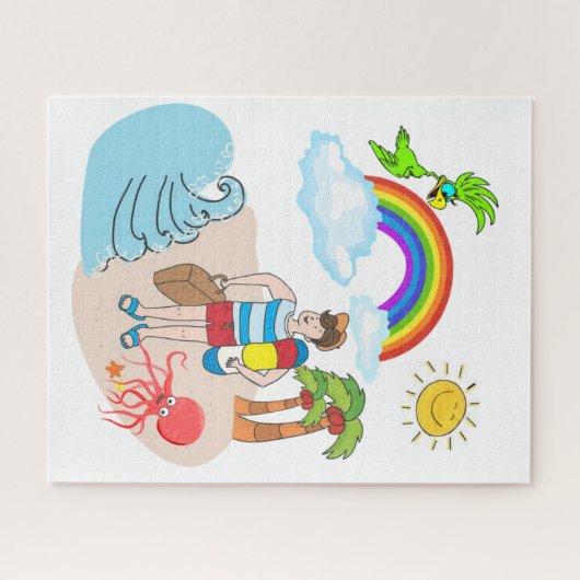 Puzzles Beach Fun Bum Rainbow Octopus (Horizontal)