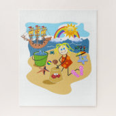 Puzzles Beach Ocean Sand Rainbow Sun Crab (Vertikal)