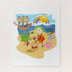 Puzzles Beach Ocean Sand Rainbow Sun Crab
