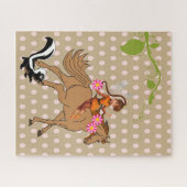 Puzzles Beige Polka dot, rosa Horse Skunk (Horizontal)