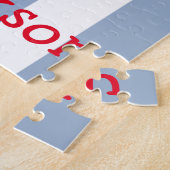 Puzzles Blau & Weiße Streifen Dog Bone Boy (Seite)