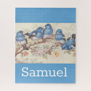 Puzzles Blaue Vögel Vintage