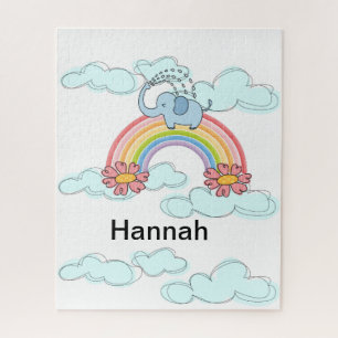 Puzzles Blauer Elefant Wolken Blühen