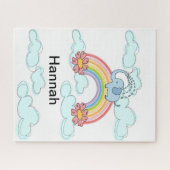 Puzzles Blauer Elefant Wolken Blühen (Horizontal)