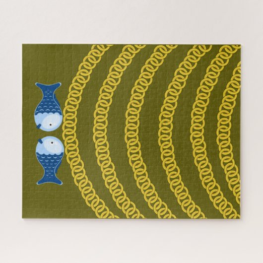 Puzzles Blauer Fisch (Horizontal)