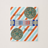 Puzzles Blue Orange Streifen Aztec (Vertikal)