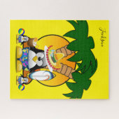 Puzzles Blue Pinguin Surfer Sombrero (Horizontal)