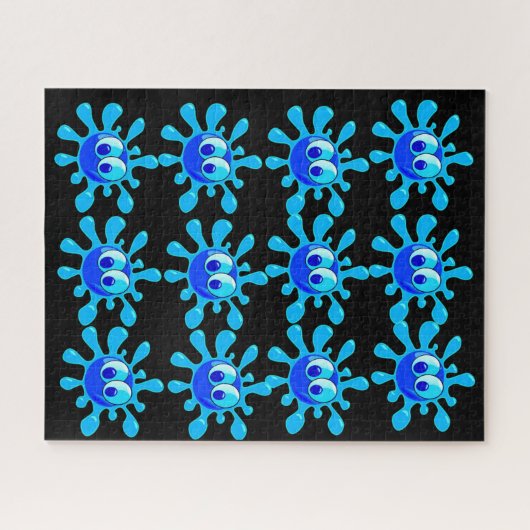 Puzzles Blue Spritzer Paint (Horizontal)