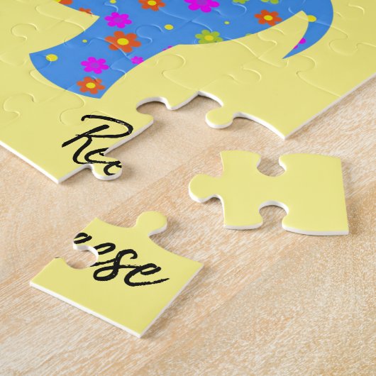 Puzzles Blütenfarben Blauer Elephant Gelb (Seite)