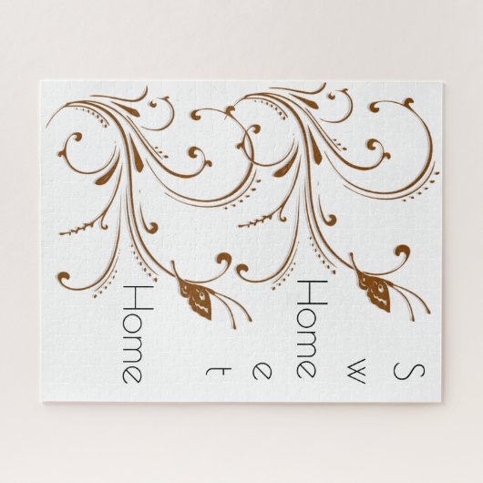 Puzzles Brown Floral Zuhause Sweet Zuhause (Horizontal)