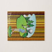Puzzles Brown Schwarz-weiß Strip Golfer (Horizontal)