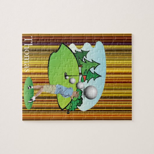 Puzzles Brown Schwarz-weiß Strip Golfer (Horizontal)