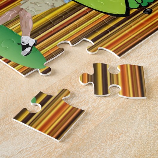 Puzzles Brown Schwarz-weiß Strip Golfer (Seite)