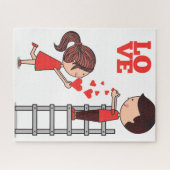 Puzzles Couple Red Hearts Happy Valentine's Day (Horizontal)