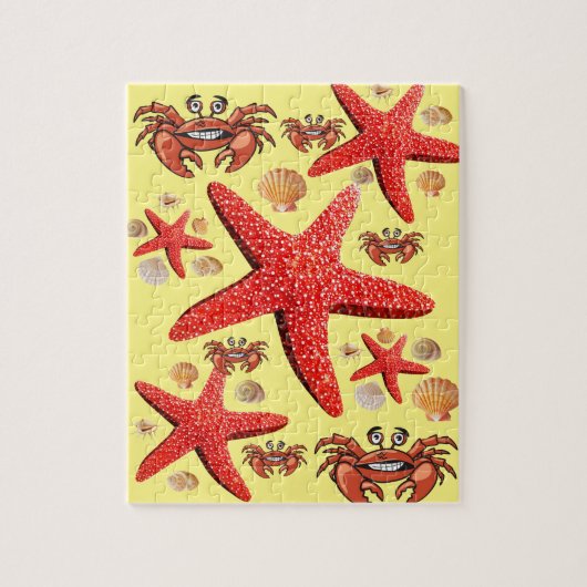 Puzzles Crab Starfish Beach Muscheln (Vertikal)