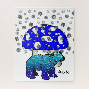 Puzzles Eisbär Schneeflocken Pilz