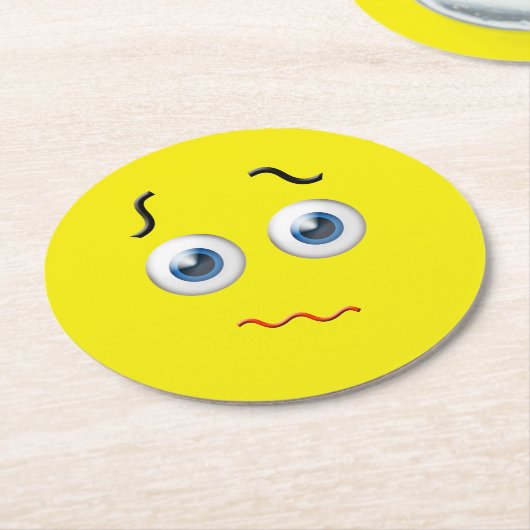 Puzzles Emoji Runder Pappuntersetzer (Angewinkelt)